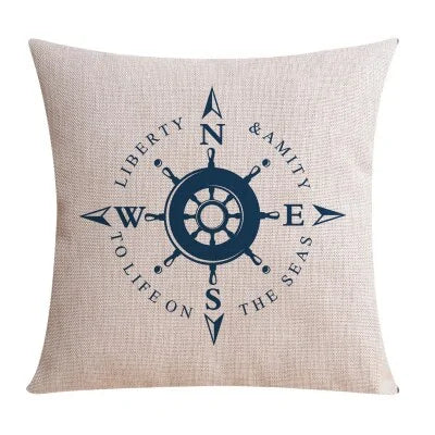 Nordic Style Mediterranean Sea Anchor Pillow Cover