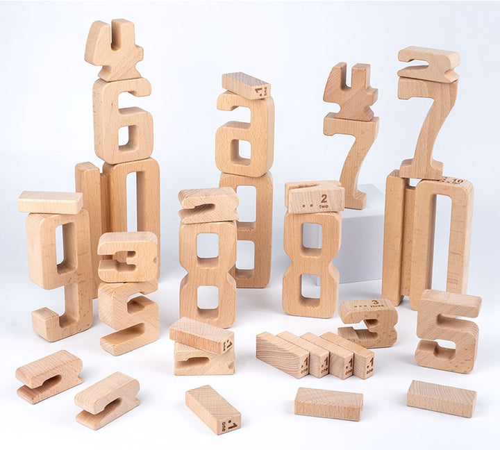 New Number Building Blocks Wooden Math Digital Toys