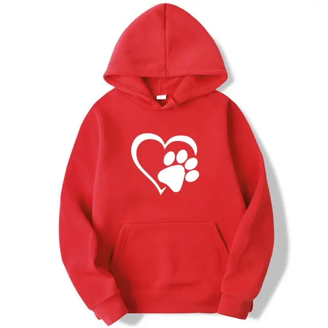 Heart Shape Print Hoodies