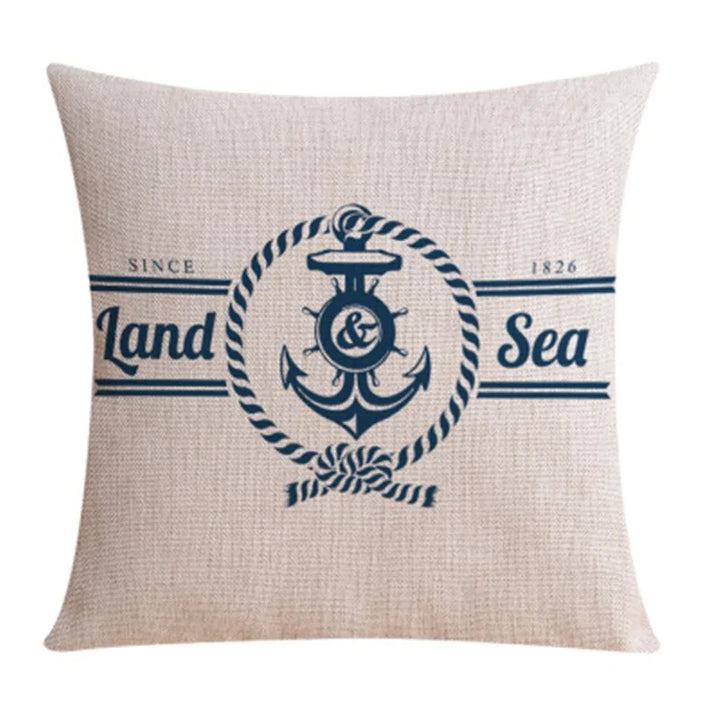 Nordic Style Mediterranean Sea Anchor Pillow Cover