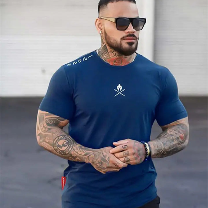 Men T Shirts Fashion Summer Bodybuilding Letter