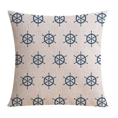 Nordic Style Mediterranean Sea Anchor Pillow Cover